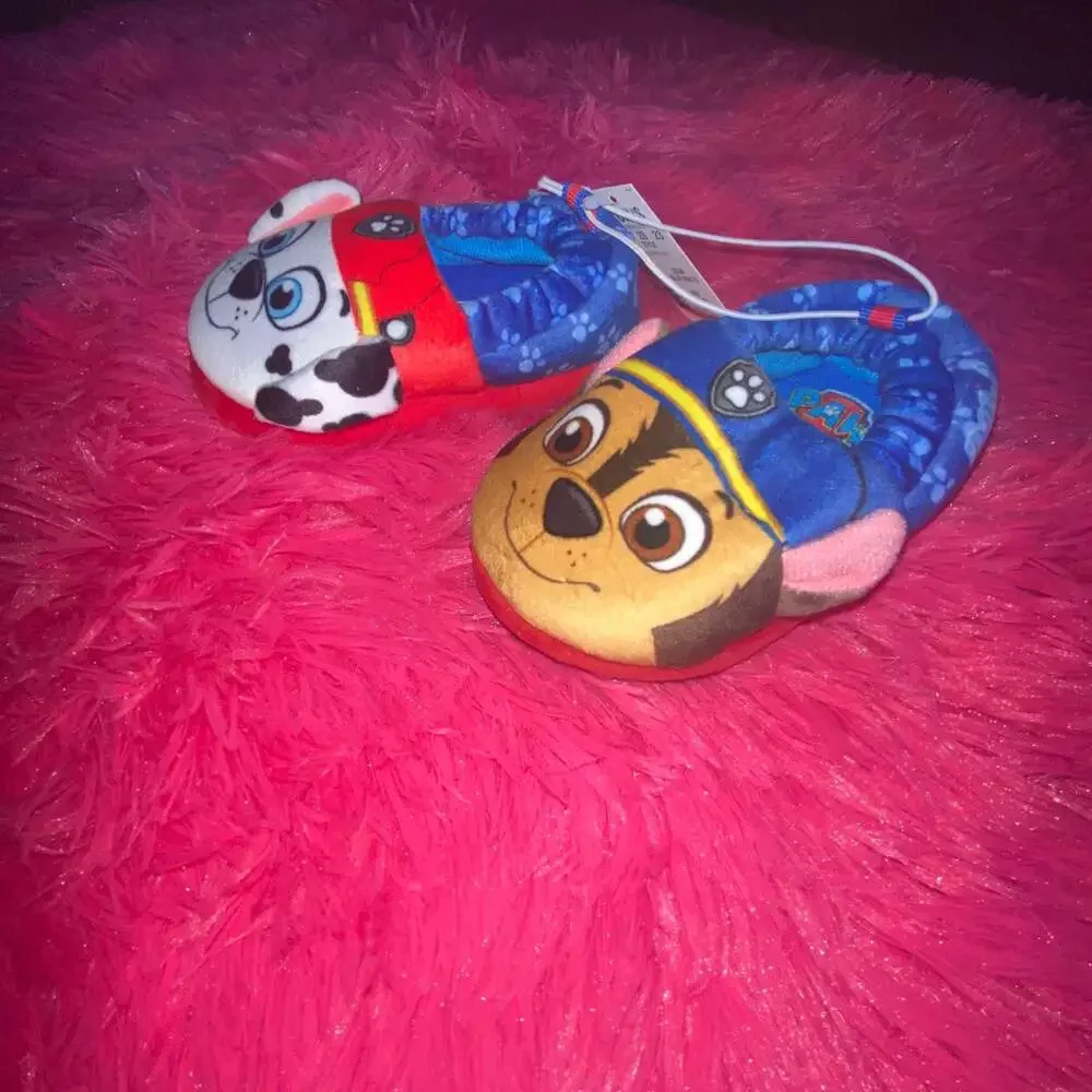 Paw Patrol Marshall‎ And Chase Toddler Boys' Slippers Size Small 5/6 NEW